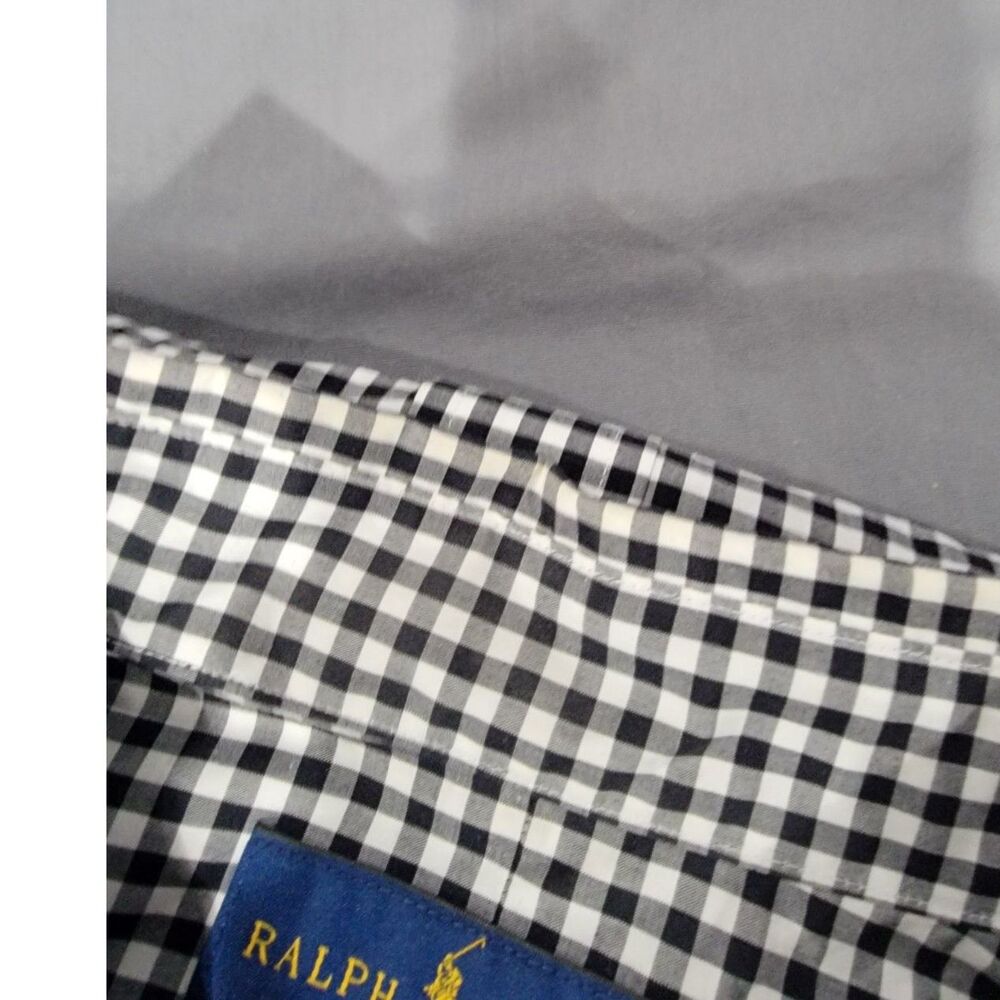 Ralph Lauren Classic Fit Men’s XL Gingham Button Down Shirt Black White - Picture 8 of 8